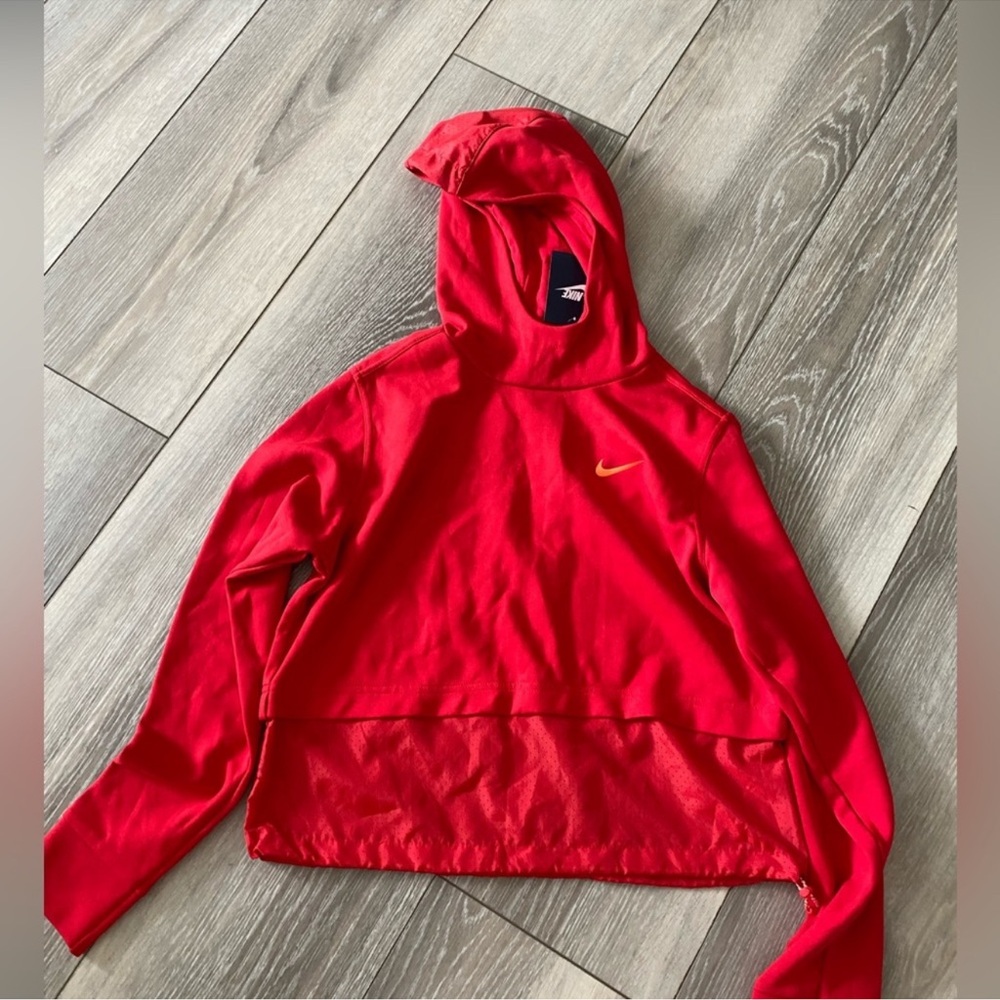 Nike red hoodie new with tags mesh half athletic hoodie